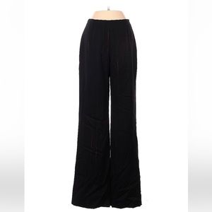 Mugler boyfriend high rise black and red sparkle pinstripe dress pants EU 36